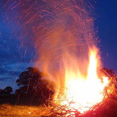 Bonfire at Upper Heath Farm Self Catering Property in South Shropshire