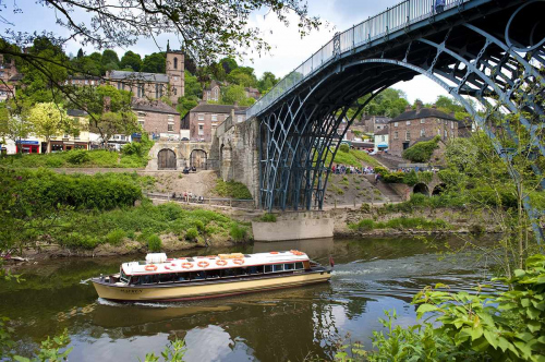 The Famous Iron Bridge at Ironbridge World Heritage Site, Gorge Museums in Telford Shropshire